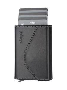 pularys mini wallet raven - multifunckion credit card case - italian leather - rfid blocking - size: 6.5 x 10 x 2.5 cm - space for up to 7 cards - classic design