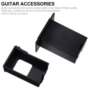 3pcs Pickup Battery Box 9V Plastic Guitar Active Battery Case Holder for Guitar Bass Pickup Replacement Tool (Black)