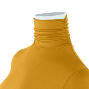 AUHEGN Women's Turtleneck Shirts Long Sleeve Tops Thermal Sweaters for Women X-Large Mustard