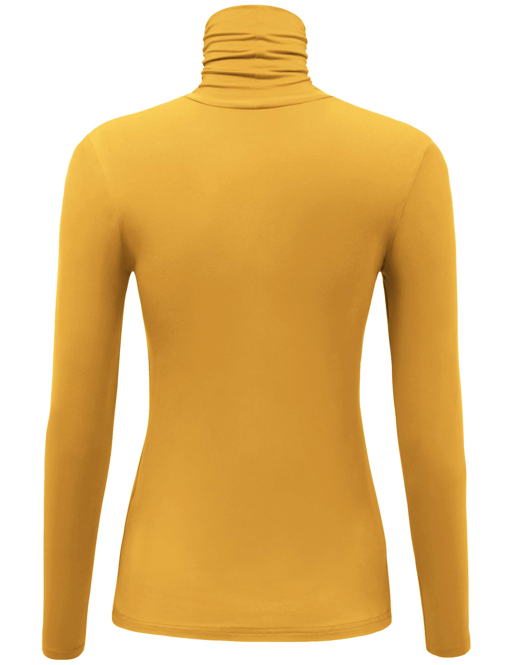 AUHEGN Women's Turtleneck Shirts Long Sleeve Tops Thermal Sweaters for Women X-Large Mustard