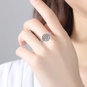 LONAGO Personalized Photo Ring 925 Sterling Silver Heart & Infinity Custom Image Picture Band Ring for Women Mom (6)