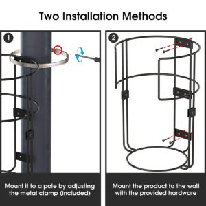 J JACKCUBE DESIGN Sturdy Metal Vertical Ball Storage Rack Standing Ball Holder Organizing Display Wall or Pole Mounted for 2 ball Storage Rack - MK735A