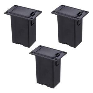 3pcs pickup battery box 9v plastic guitar active battery case holder for guitar bass pickup replacement tool (black)