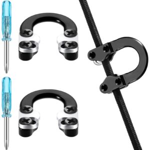 2 sets archery d loop compound bow metal u nock d ring buckle release nocking loop with screwdrivers for hunting installation accessories