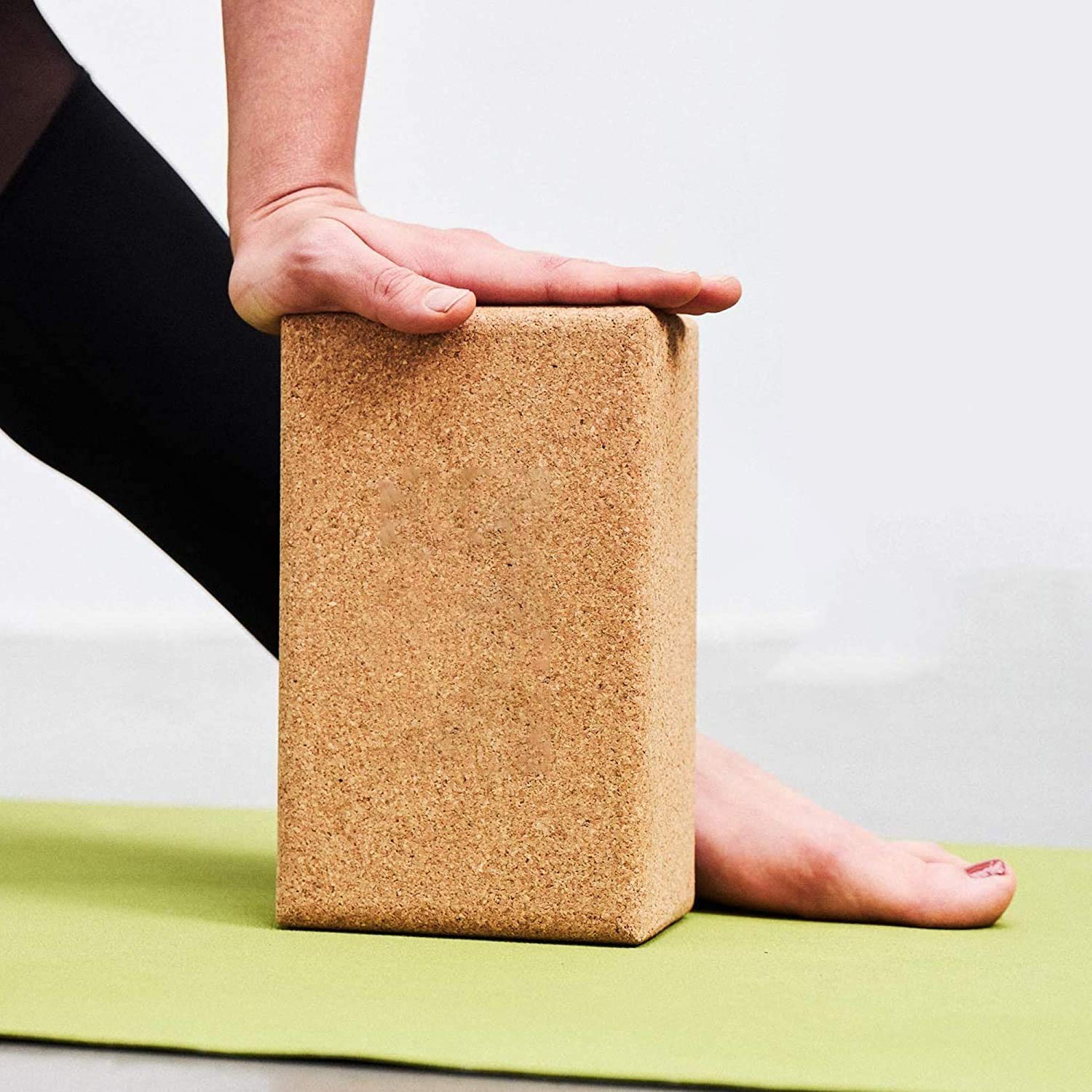 AW Direct Cork Yoga Blocks, Non-Slip Cork Block for Exercise, 100% Natural, Eco-Friendly Exercise Blocks to Improve Stability, Poses, Flexibility, and Alignment, Pack of 2 Fitness Blocks