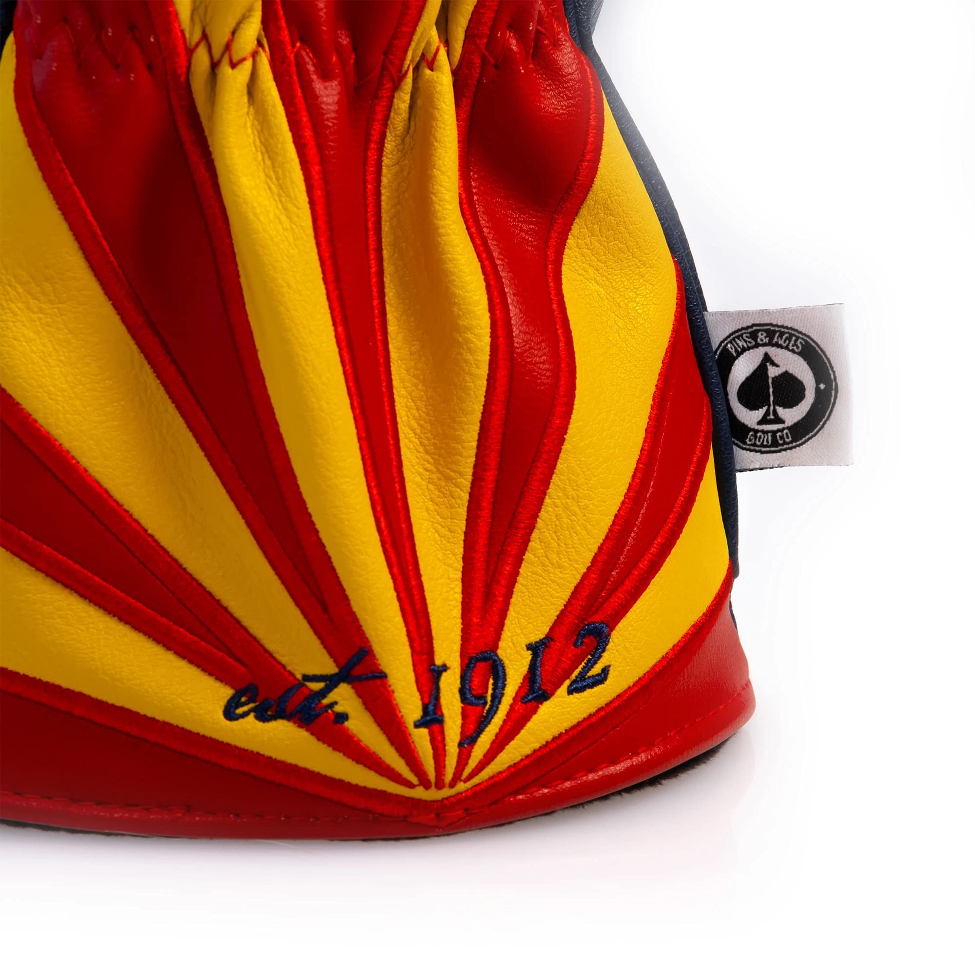 Pins & Aces Arizona Tribute Premium Driver Golf Club Head Cover - Premium, Hand-Made Leather Headcover - AZ Flag Styled, Tour Quality Golf Club Cover - Style & Customize Your Golf Bag