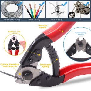 Glarks 121Pcs Bike Cable End Caps with Cable Cutter Set, 120Pcs 6 Colors Cable End Crimps Brake Cable End Caps with Stainless Steel Wire Rope Aircraft Bicycle Cable Cutter Up to 5/32"