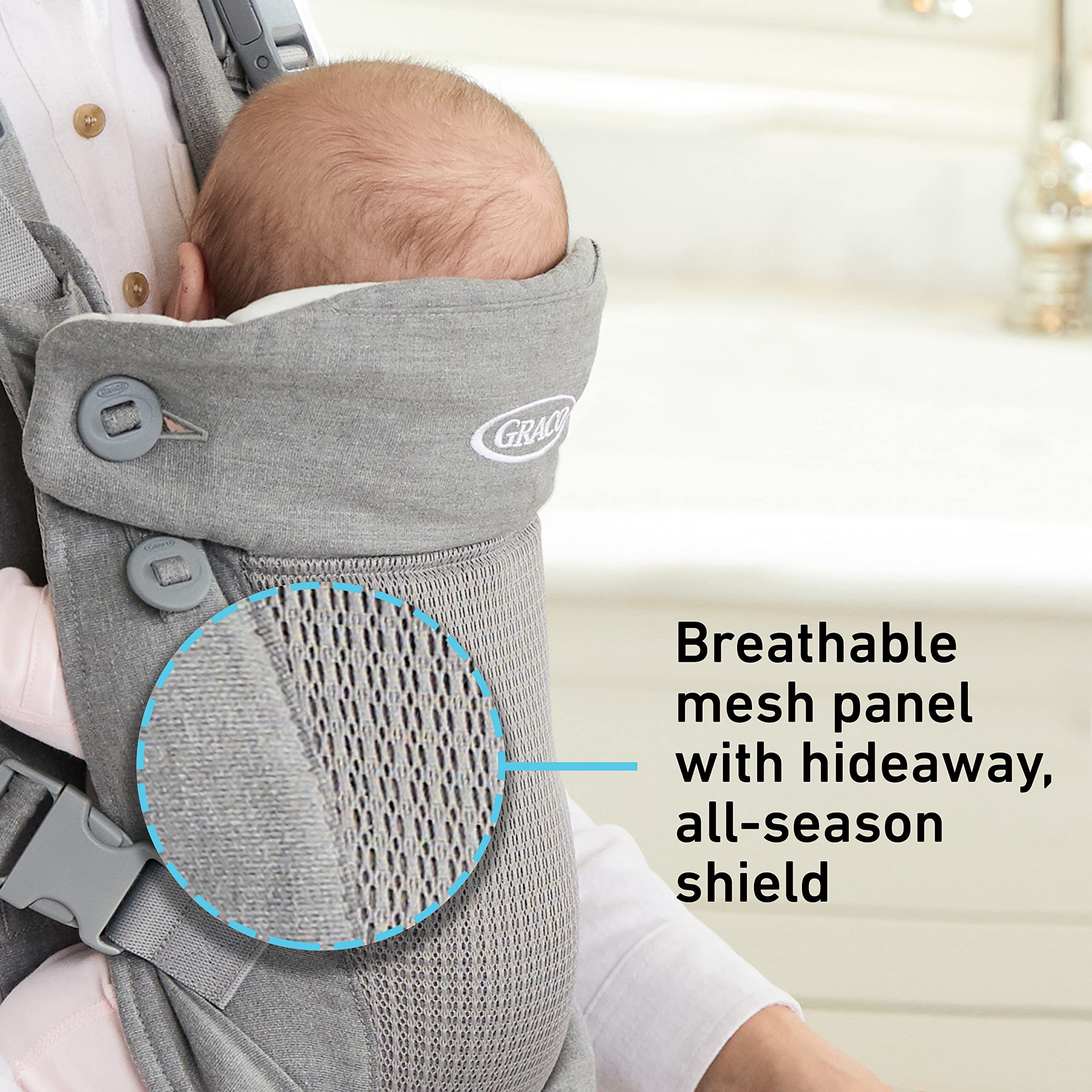 Graco Cradle Me 4 in 1 Baby Carrier | Includes Newborn Mode with No Insert Needed, Black Onyx