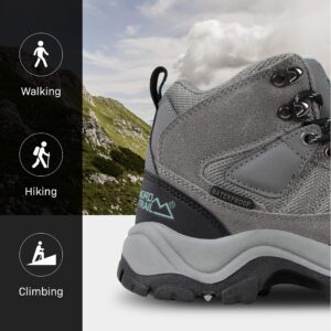 Nord Trail Mt. Hunter Hi II Hiking Boots for Women - Charcoal & Mint Suede - 7