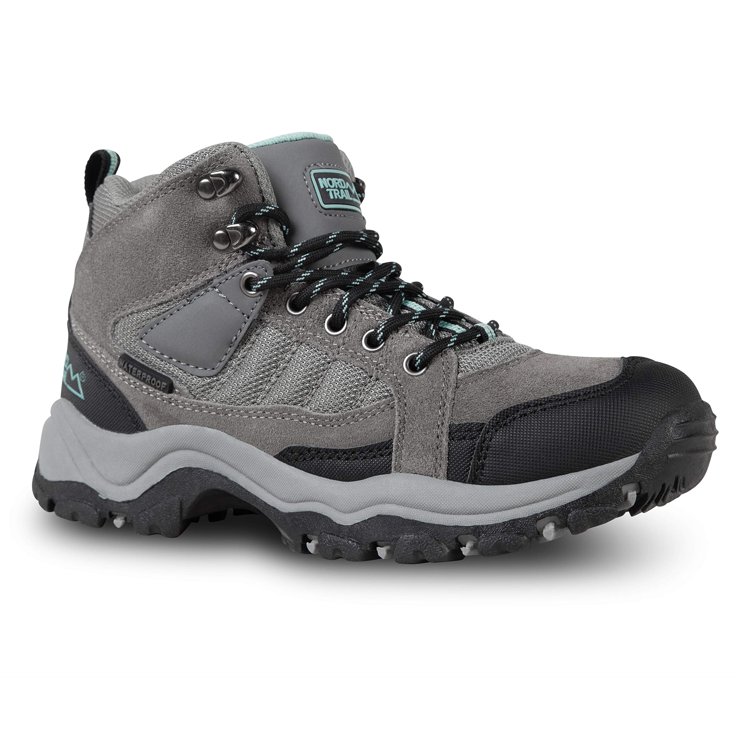 Nord Trail Mt. Hunter Hi II Hiking Boots for Women - Charcoal & Mint Suede - 8.5