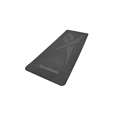 Reebok Yoga Mat - Lightweight, Compact, Rollable, and Cushioned Supportive Workout Mat for Yoga, Pilates, and General Exercise - Non Slip TPE Yoga Mat with Non Slip Texture - 5mm, Black