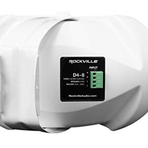 Rockville D4-8 White Dual 4" 8 Ohm Wall Mount Swivel Outdoor Home Patio Speaker