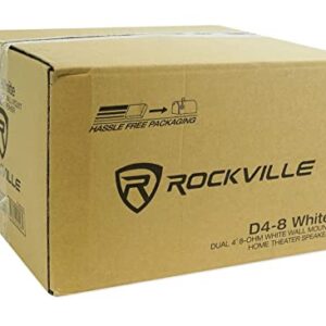 Rockville D4-8 White Dual 4" 8 Ohm Wall Mount Swivel Outdoor Home Patio Speaker