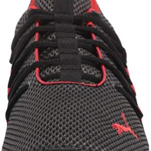 PUMA mens Axelion Running Shoe, Black/High Risk Red, 10.5 US