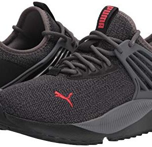 PUMA mens Puma Men's Pacer Future Sneaker, Castlerock-puma Black-high Risk Red, 11.5 US