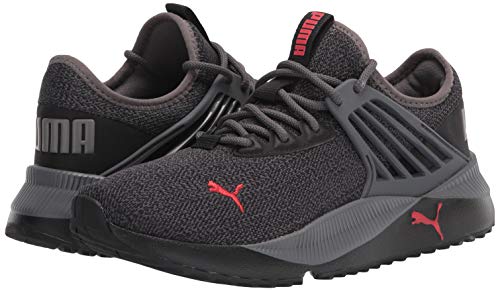 PUMA mens Puma Men's Pacer Future Sneaker, Castlerock-puma Black-high Risk Red, 11.5 US