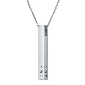 resvivi sterling silver 3d engraved personalized bar name necklace custom made any name pendant necklace sterling silver