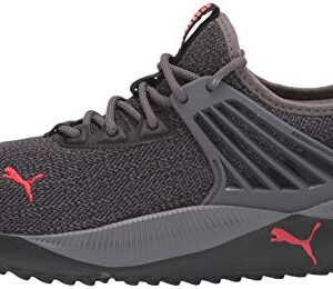 PUMA mens Puma Men's Pacer Future Sneaker, Castlerock-puma Black-high Risk Red, 11.5 US