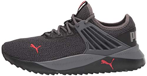 PUMA mens Puma Men's Pacer Future Sneaker, Castlerock-puma Black-high Risk Red, 11.5 US