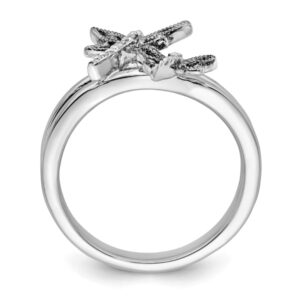 IceCarats 925 Sterling Silver Diamond Dragonfly Ring Size 7