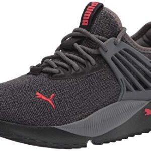 PUMA mens Puma Men's Pacer Future Sneaker, Castlerock-puma Black-high Risk Red, 11.5 US