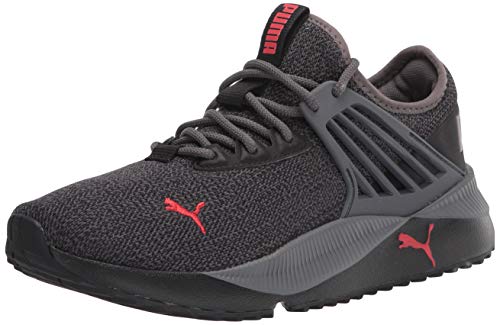 PUMA mens Puma Men's Pacer Future Sneaker, Castlerock-puma Black-high Risk Red, 11.5 US