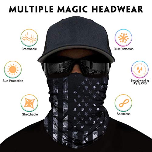 Venswell Neck Gaiter Mask, Sun Mask, Rave Bandana Face Mask, Seamless Face Scarf, Headband for Men Women (A-Flag 3)