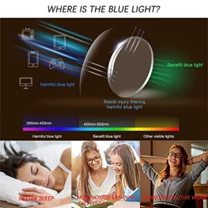 HJSTES Round Blue Light Glasses for Women Men Retro Circle Clear Lens Metal Frame Eyeglasses (Rose Gold)