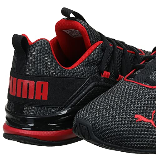 PUMA mens Axelion Running Shoe, Black/High Risk Red, 10.5 US