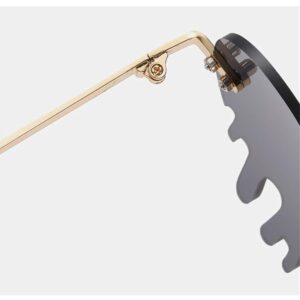 ENTHYI Dripping Heart Sunglasses for Men/Women Melting Rimless Irregular Party Sun Glasses Metal Prom Colorful Eye Glasses