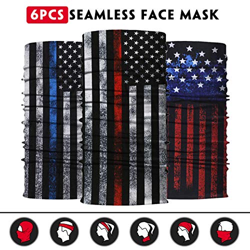 Venswell Neck Gaiter Mask, Sun Mask, Rave Bandana Face Mask, Seamless Face Scarf, Headband for Men Women (A-Flag 3)