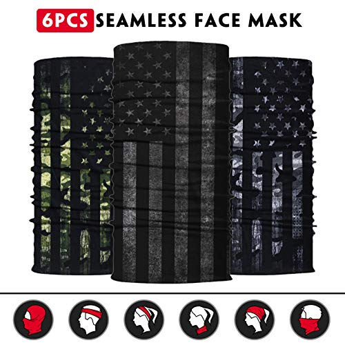 Venswell Neck Gaiter Mask, Sun Mask, Rave Bandana Face Mask, Seamless Face Scarf, Headband for Men Women (A-Flag 3)