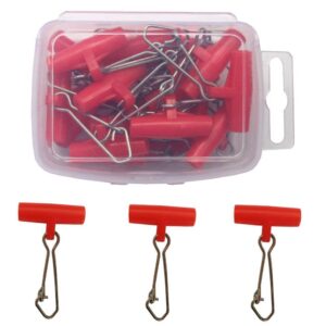 10/25/40pcs fishing snap swivel fishing line slides high strength double lock snaps stainless steel slider swivel snap kit fishing tackle red 5# (40pcs)