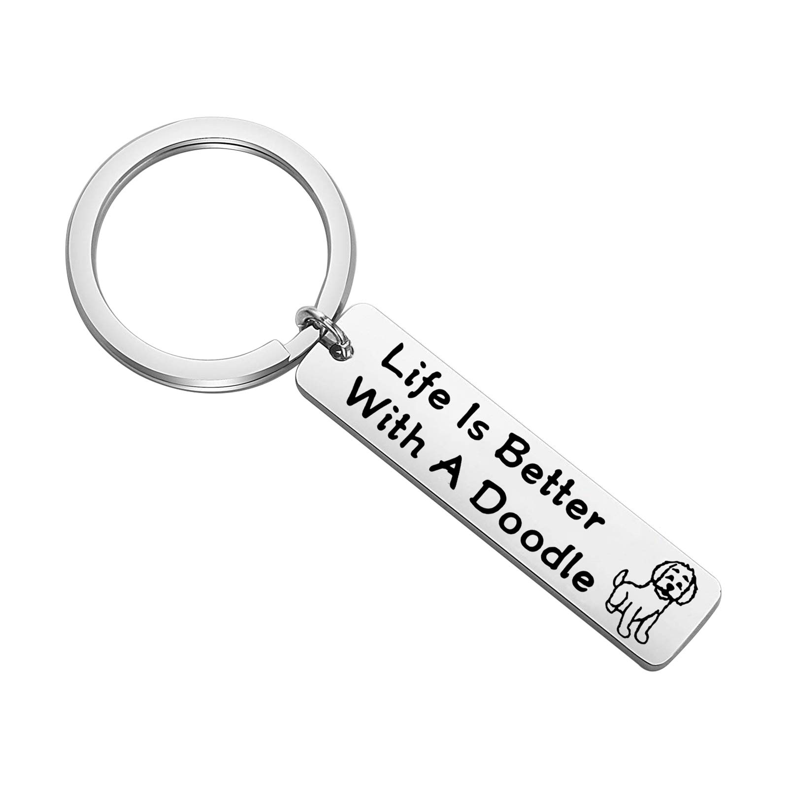 FEELMEM Dog Lover Gifts Life Is Better with A DoodleKeychain Gift for Dog Mom Doodle Mama Jewelry Doodle Owner Gifts (Doodle)