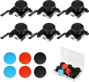 linkstyle 3d joystick analog thumb sticks with caps, compatible with nintendo switch lite left and right joysticks, 6pcs