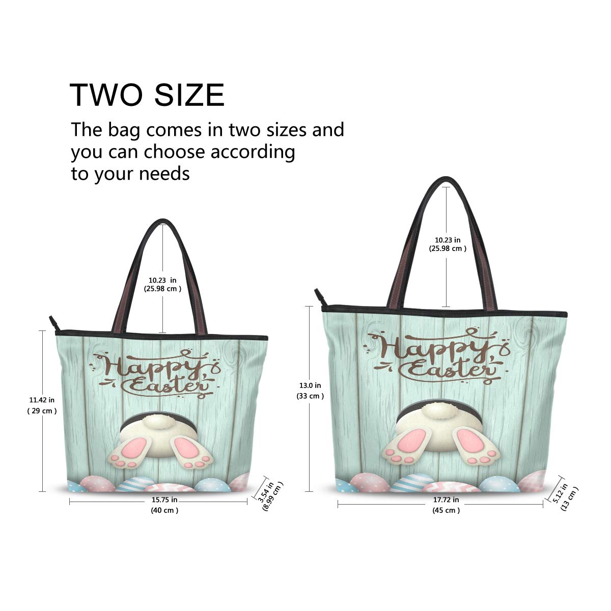 Happy Easter Bunny Color Egg Wood Handbags and Purse for Women Tote Bag Large Capacity Top Handle Shopper Shoulder Bag