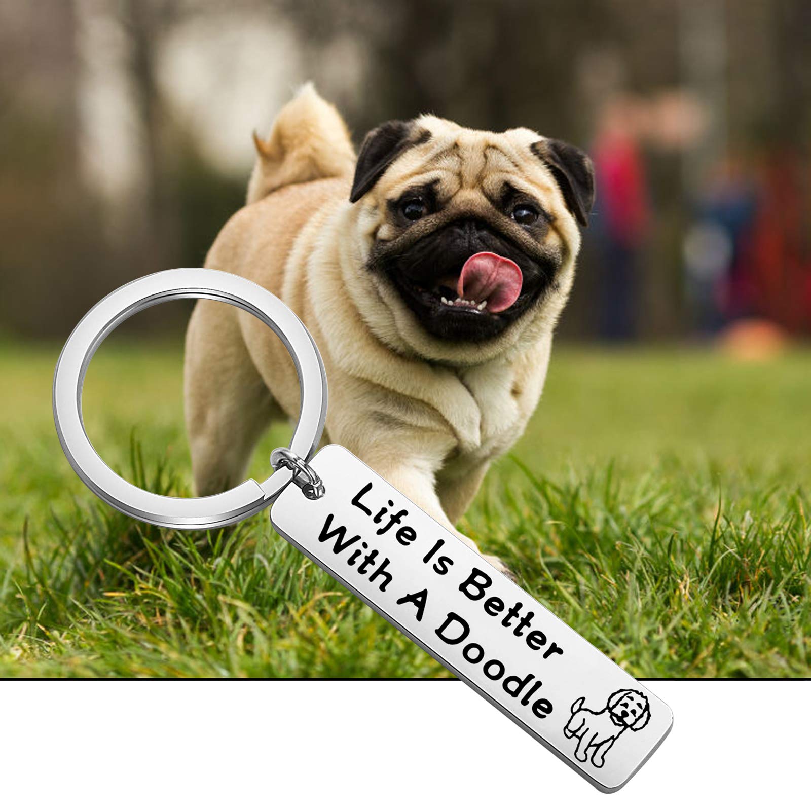 FEELMEM Dog Lover Gifts Life Is Better with A DoodleKeychain Gift for Dog Mom Doodle Mama Jewelry Doodle Owner Gifts (Doodle)