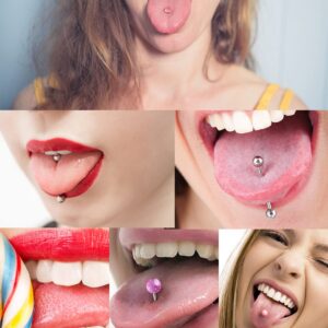 Prjndjw 14G Surgical Steel Tongue Rings Glow in the Dark Tongue Nipple Rings Steel Ball Body Piercing Jewelry for Women Men 24Pcs 16MM