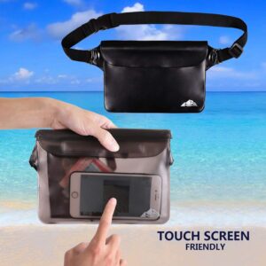 HEETA Waterproof Pouch, Screen Touch Sensitive Waterproof Bag Black & Gray L Bundle with 5-Pack Clear Waterproof Dry Bag