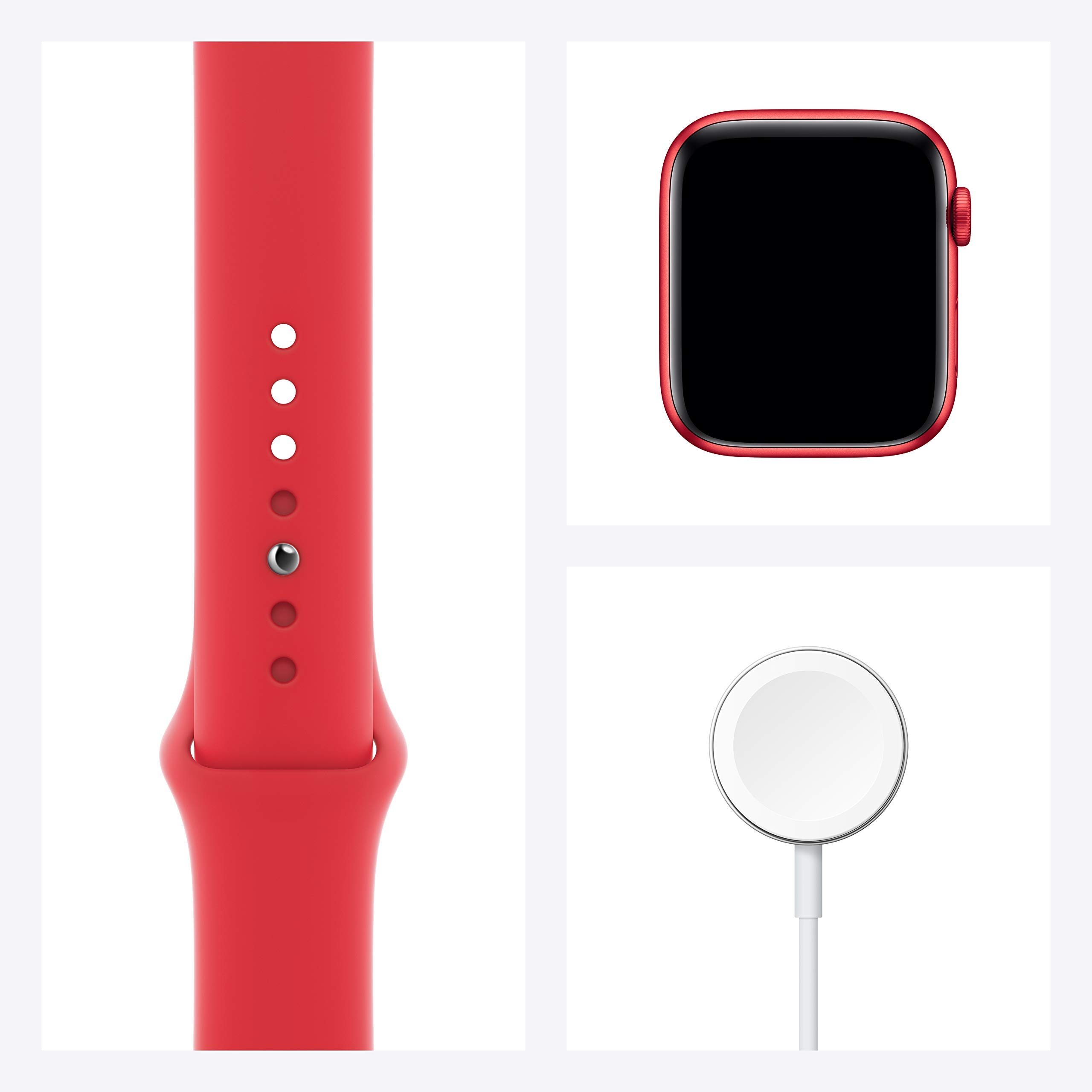 Apple Watch Series 6 (GPS, 44mm) - Red Aluminum Case with Red Sport Band (Renewed)