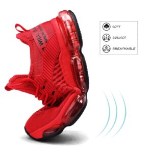 Mens Running Shoes Air Cushion Tennis Walking Sneakers Casual Sport Gym Jogging Red 12