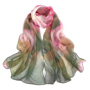 acotavie scarfs for women lightweight fashion scarves print floral pattern scarf shawl wraps (w01)