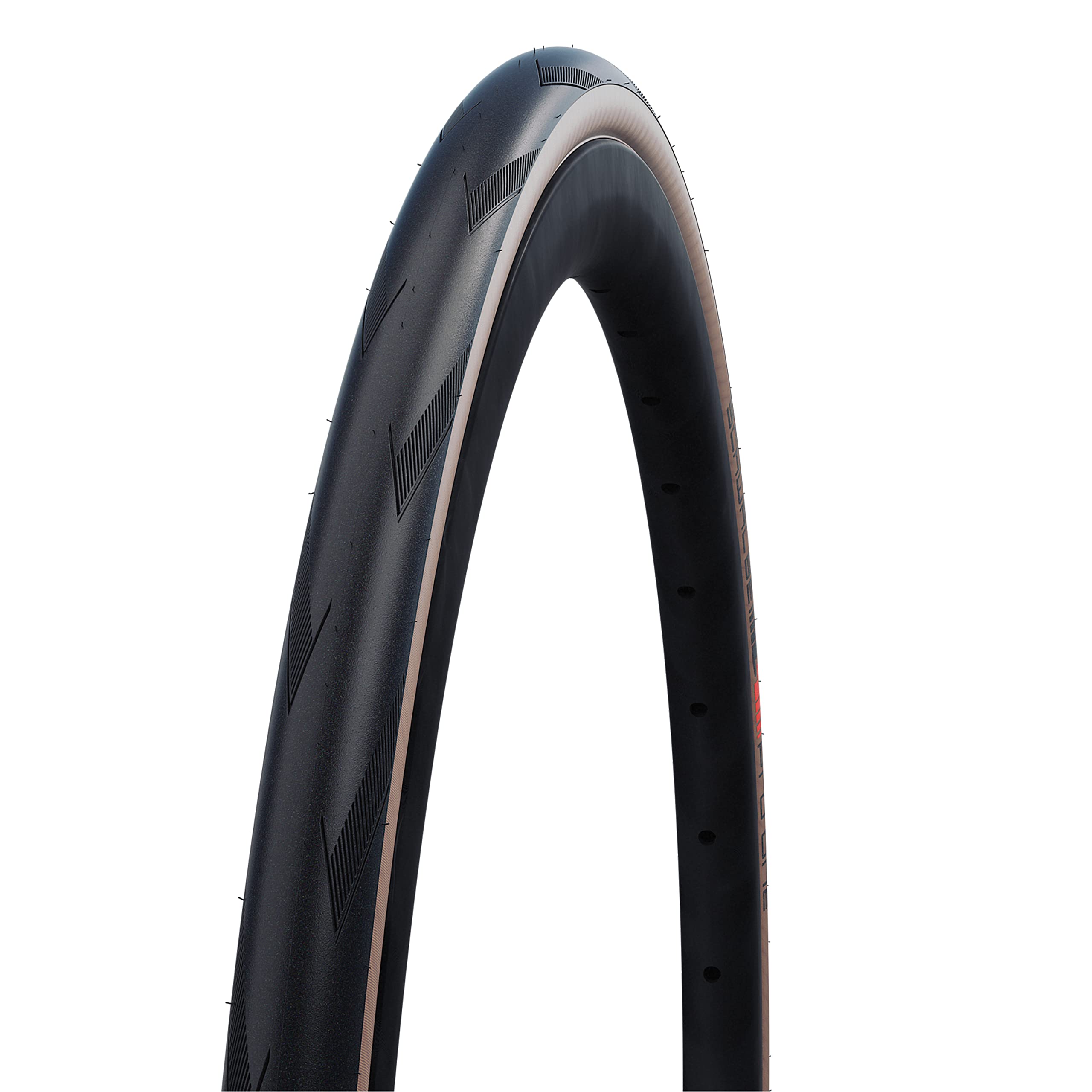 Schwalbe - Pro One Road Race Tubeless Folding Bike Tire | 700c x 32 | Black/Tan Sidewall, Single Tire