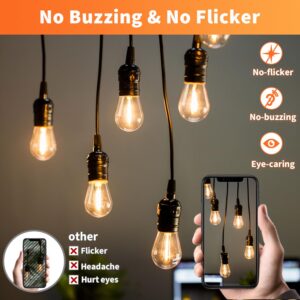 ALAMPEVER LED String Light Bulbs,E26 Bulb for Outdoor String Lights Bulb,24 Pack Waterproof S14 Replacement LED Bulbs，5W,2200K Warm White，Non-Dimmable