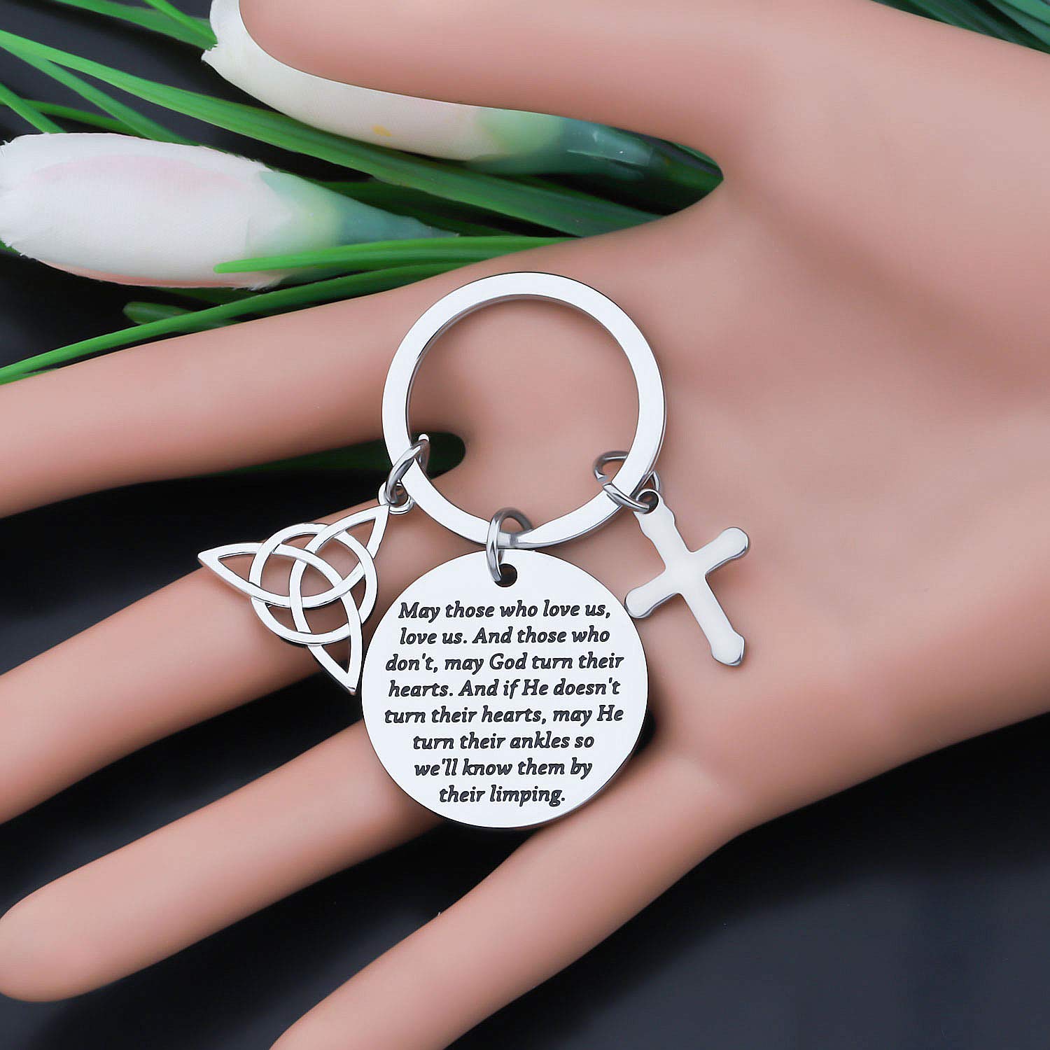 CYTING Irish Blessing Keychain May Those Who Love Us Love Us With Celtic Trinity Knot Good Luck Jewelry LDR Going Away Gifts