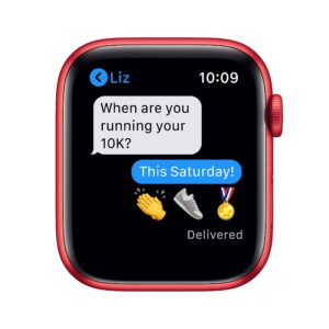 Apple Watch Series 6 (GPS, 44mm) - Red Aluminum Case with Red Sport Band (Renewed)