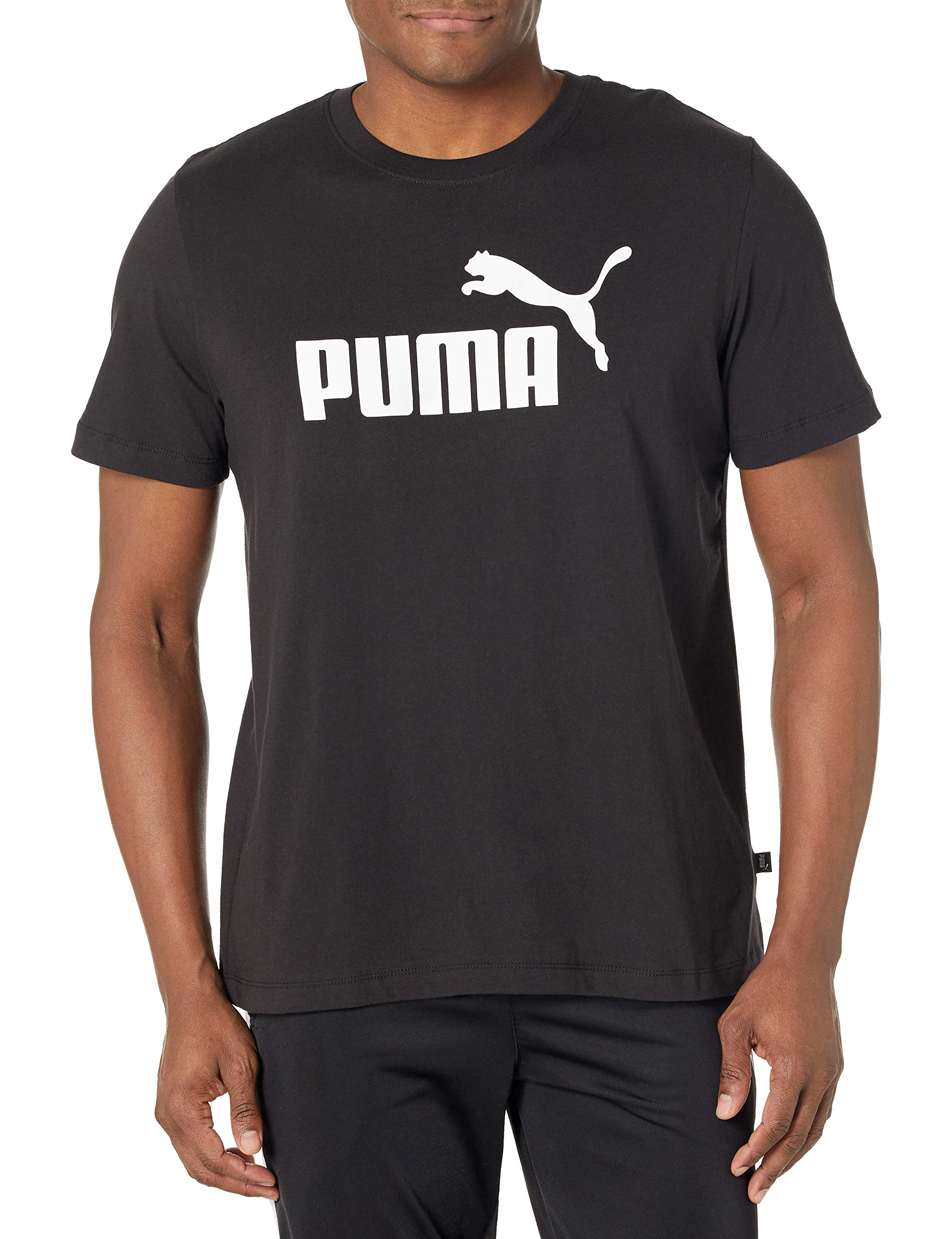 PUMA mens Essentials Tee T Shirt, Black, Large US