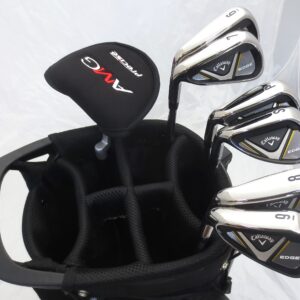 Callaway Left Hand Mens Golf Club Set Regular Flex Complete Driver, Fairway Wood, Hybrid, Irons, Putter, Stand Bag LH