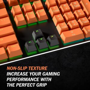 HK Gaming Rubber Keycaps Set | Anti-Slip Texture | Doubleshot Backlit Keycap Set | 23 Keys OEM Profile Key Set | for Mechanical Keyboard | Compatible with Cherry MX, Gateron, Kailh | Black