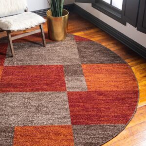 Unique Loom Autumn Collection Area Rug - Providence (5' 1" Round, Multi/ Beige)